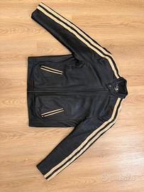 Giacca in vera pelle nera Kocman ‘Racing’