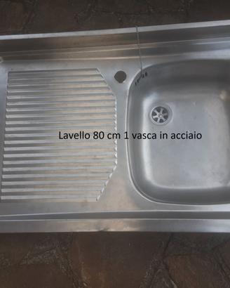 lavello in acciaio inox 80 cm una vasca