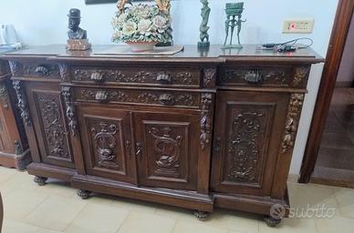 2 CREDENZE ANTICHE IN LEGNO MASSELLO 