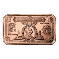 2 dollari Thomas Jefferson, lingotto rame 1 oncia