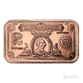 2 dollari Thomas Jefferson, lingotto rame 1 oncia