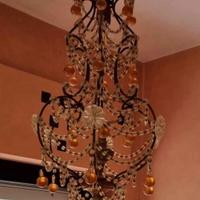 lampadario in vetro colorato