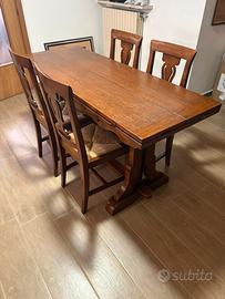 Tavolo fratino rovere massello con sedie