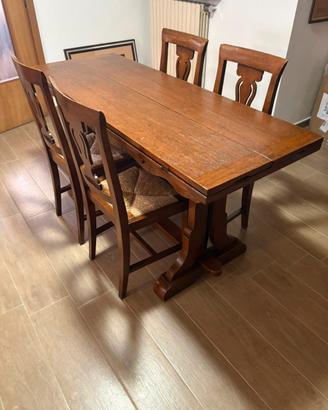 Tavolo fratino rovere massello con sedie