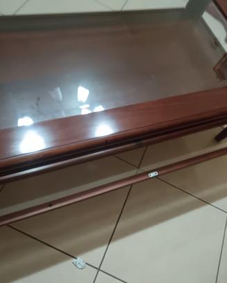 Tavolino con vetro arte povera