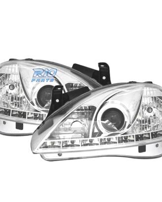 FARI OPEL CORSA C 00-06 LUCE DIURNA A LED FONDO CR