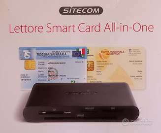 4 in 1 Lettore Smart Card Tessera Sanitaria, Lettore lettore SIM