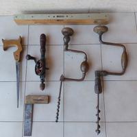 Trapano a mano livella sega antichi originali