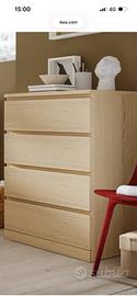 Cassettiera malm 4 cassetti