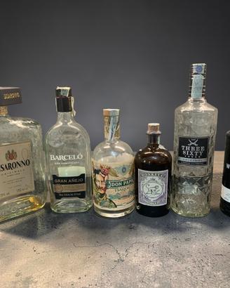 2lotto bottiglie vuote gin