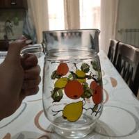 Caraffa in vetro temperato decorata, 1,8 l