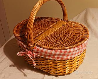 cestino vimini vintage