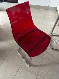 4 sedie rosse Calligaris ice