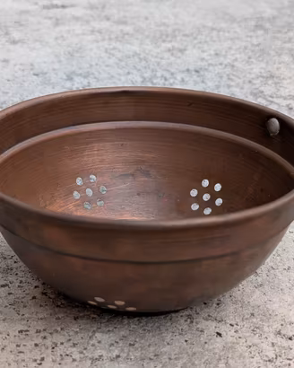 Piccolo scolapasta vintage in rame