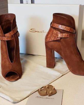 Sandalo SANTONI originale, suede tabacco, usato.