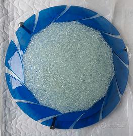 Plafoniera lampada blu azzurra 3 luci