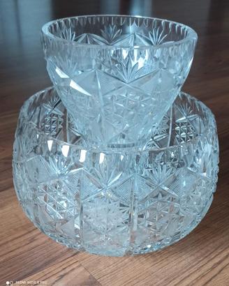Vaso Centrotavola  in cristallo di Boemia