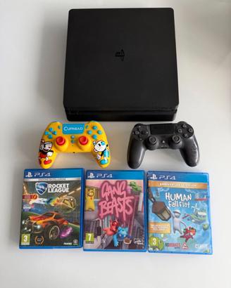 PS4 Slim 500GB + 2 Controller + 3 Giochi