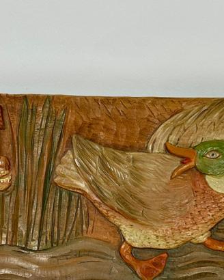 QUADRO 1970 VINTAGE LEGNO SCOLPITO-RUSTICO