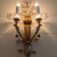 Coppia Applique Banci Firenze Oro e Cristallo 