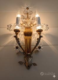 Coppia Applique Banci Firenze Oro e Cristallo 