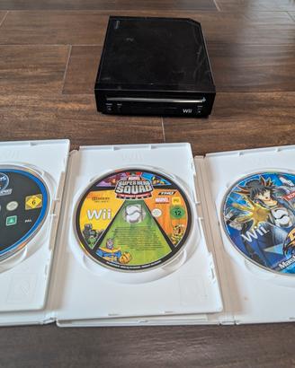 Nintendo Wii Nera + 3 Giochi