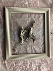 Quadro con cavallo in argento