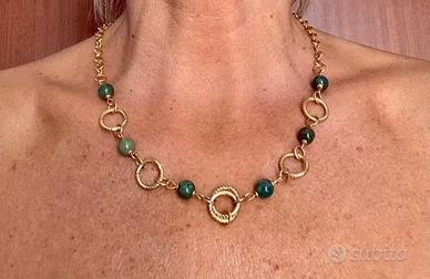 Collana artigianale Camilla Grassi dorata e pietre