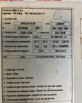 Scheda caldaia Sime OPEN ZIP 25BF