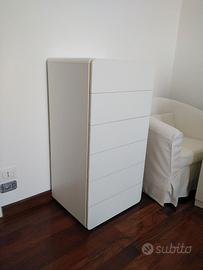 SETTIMINO IN LEGNO BIANCO OPACO