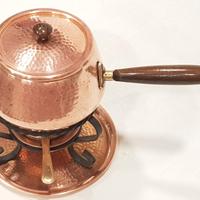 Fonduta alla Bourguignonne set in rame martellato