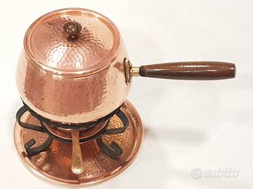 Fonduta alla Bourguignonne set in rame martellato