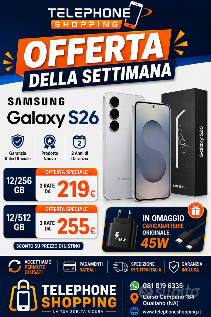 Samsung S26 in 3 rate con klarna ANCHE ONLINE