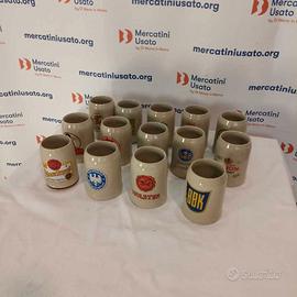 14 Boccali Da Birra Multimarca Ceramica 0,5Lit