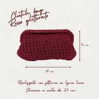 Clutch bag all’uncinetto rosso glitterato