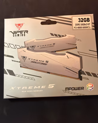 RAM Patriot Viper RGB 32GB DDR5 6000 CL30 Grigie