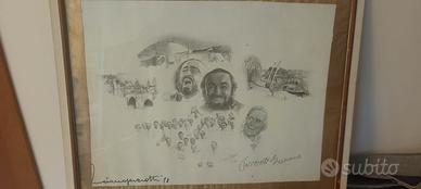 litografia Pavarotti. Firmata da Luciano, Fernando
