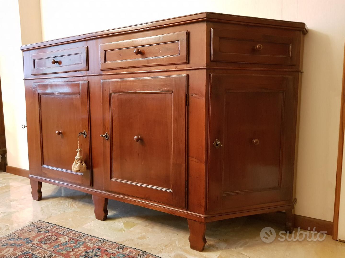 CREDENZA scantonata antica seconda metà '800 Arredamento e Casalinghi