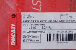 Libretto uso e manutenzione Ducati Monster  