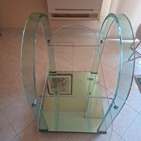 Carrello bar Fiam vetro e specchio verde