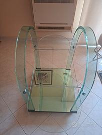 Carrello bar Fiam vetro e specchio verde