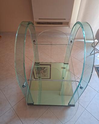 Carrello bar Fiam vetro e specchio verde