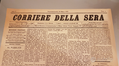 Numero 1 del Corriere della Sera 1876 originale