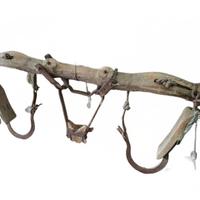 ANTICO GIOGO IN LEGNO FATTO A MANO COPPIA DI BUOI