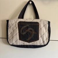 Borsetta in jeans e maglia