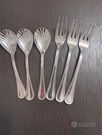 Set 6 posate vintage silver plated motivo conchigl