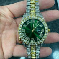 Orologio Bicolore oro/argento con quadrante verde