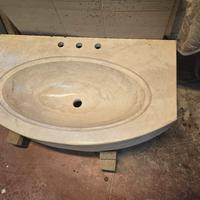 lavabo per bagno in travertino scavato unica buca 