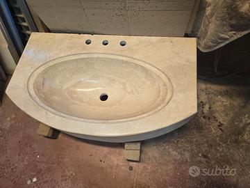 lavabo per bagno in travertino scavato unica buca 