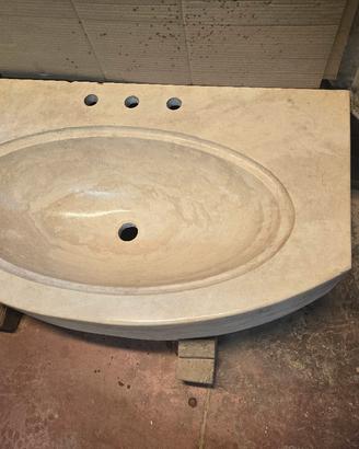 lavabo per bagno in travertino scavato unica buca 